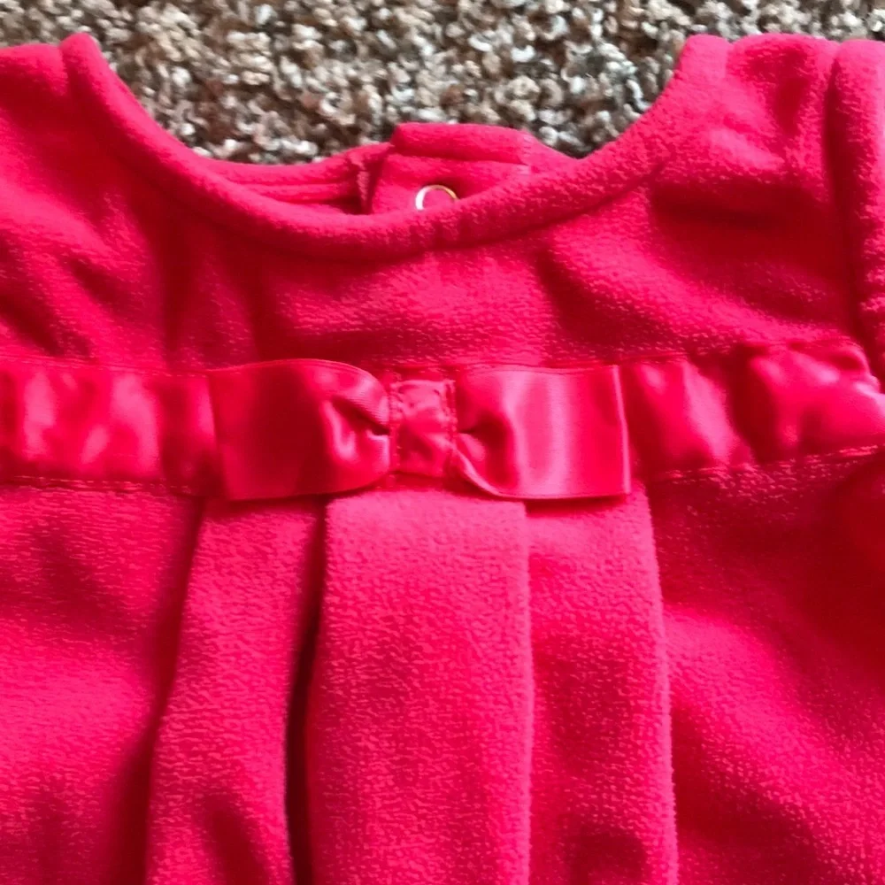 Carter’s Red Fleece Christmas Dress bottom back